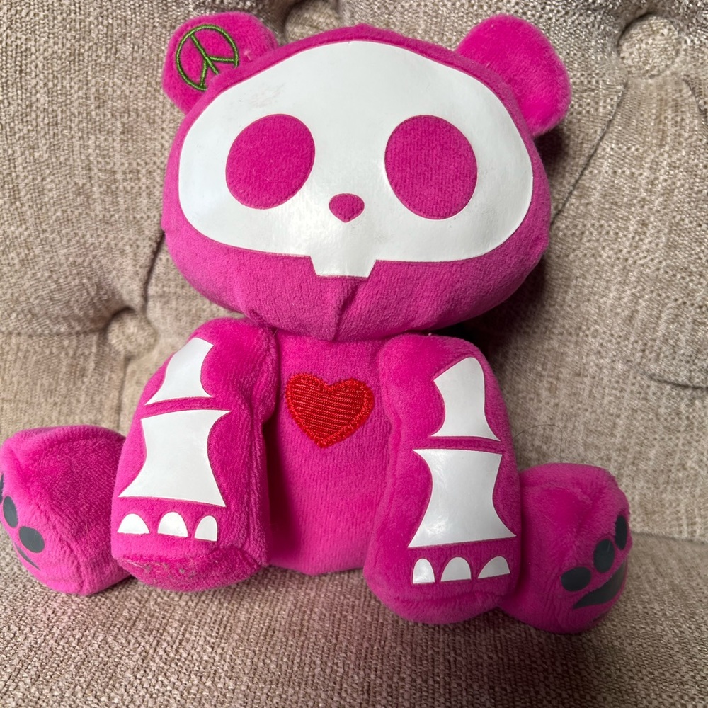 RARE Skelanimals Pink Plush Stuffed Animal Skeleton with Heart Star Kit The Cat